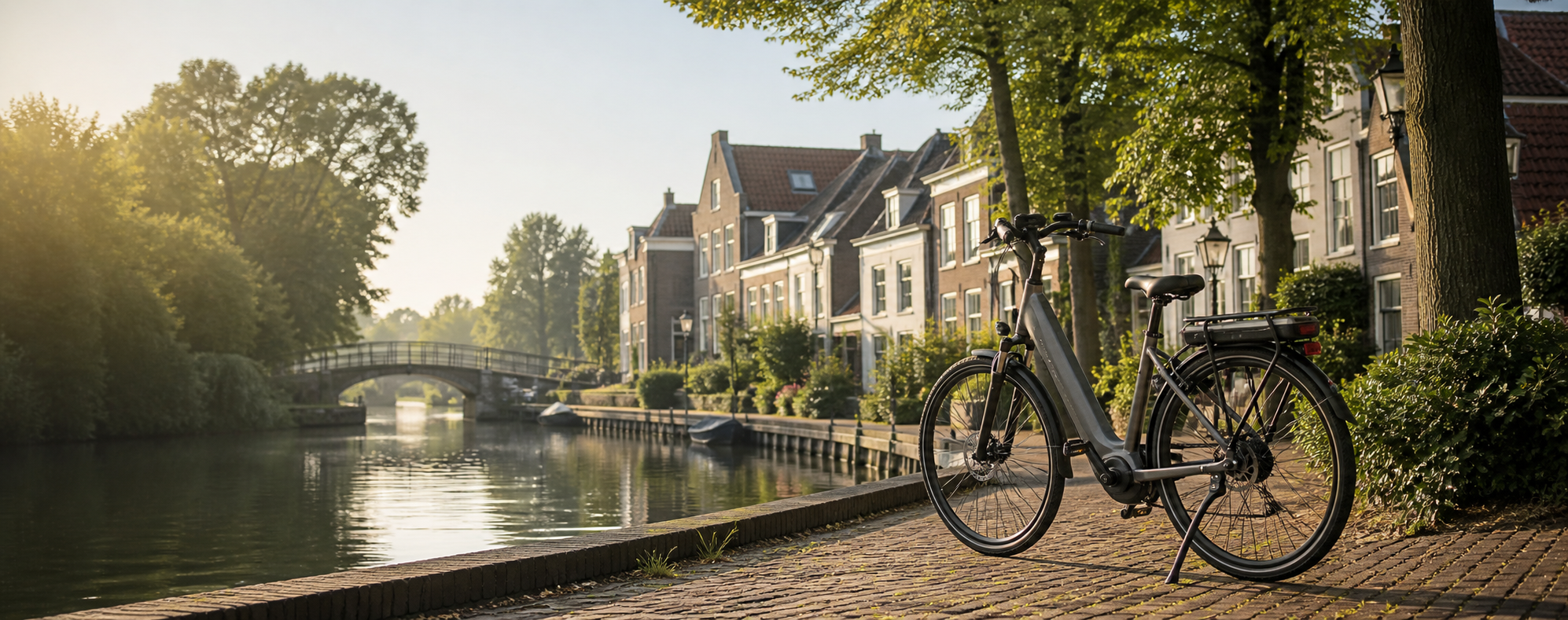 E-bike langs het water in de sfeer van Maarssen